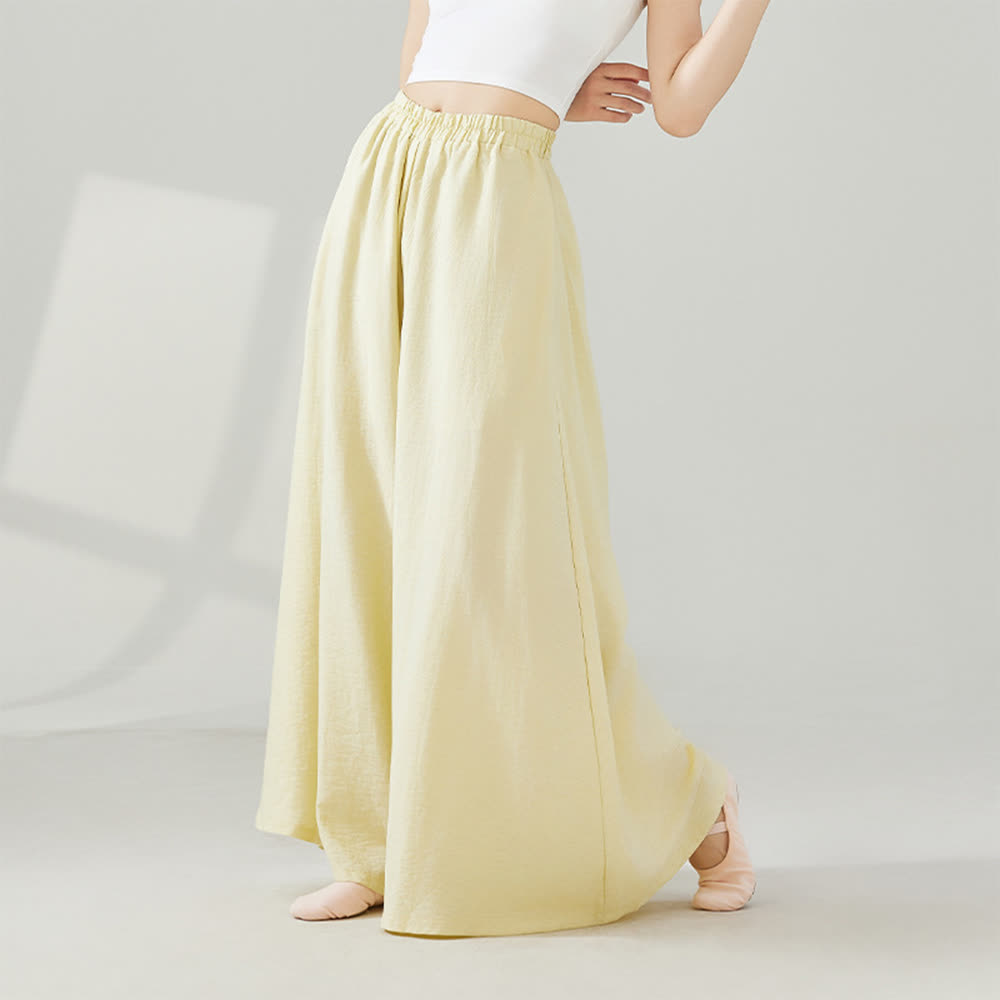Pantalon de yoga évasé à jambes larges en viscose drapée Olivenorma - Jaune - Taille unique - image 8