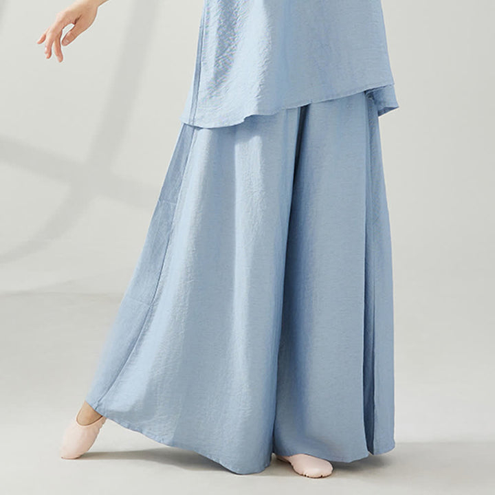 Pantalon de yoga évasé à jambes larges en viscose drapée Olivenorma - image 6