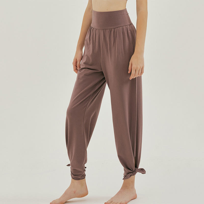 Pantalon de survêtement ample taille haute Olivenormafor, pantalon de yoga à jambes larges - Violet - L - image 1