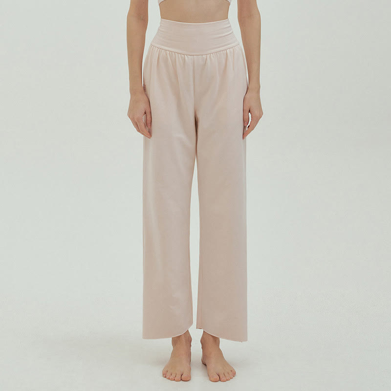 Pantalon de survêtement ample taille haute Olivenormafor, pantalon de yoga à jambes larges - FloralBlanc - L - image 29