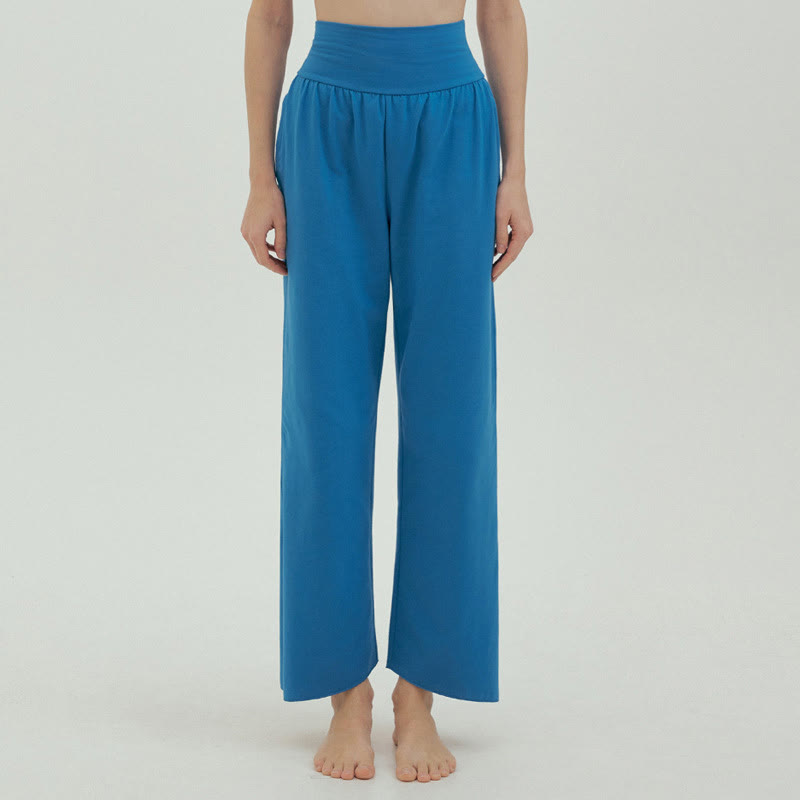 Pantalon de survêtement ample taille haute Olivenormafor, pantalon de yoga à jambes larges - Bleu - L - image 25