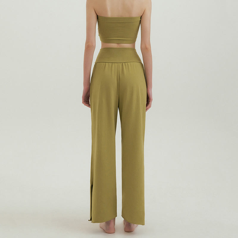 Pantalon de survêtement ample taille haute Olivenormafor, pantalon de yoga à jambes larges - image 37