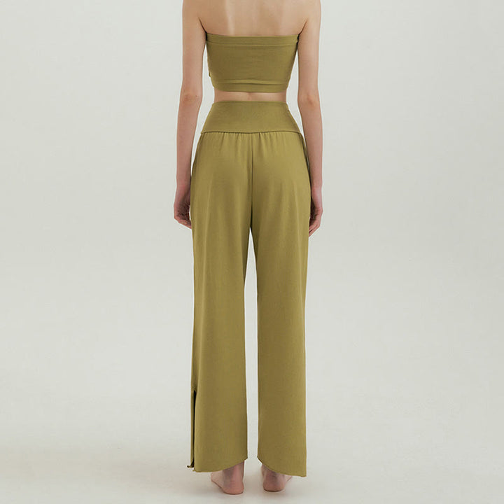 Pantalon de survêtement ample taille haute Olivenormafor, pantalon de yoga à jambes larges - image 37