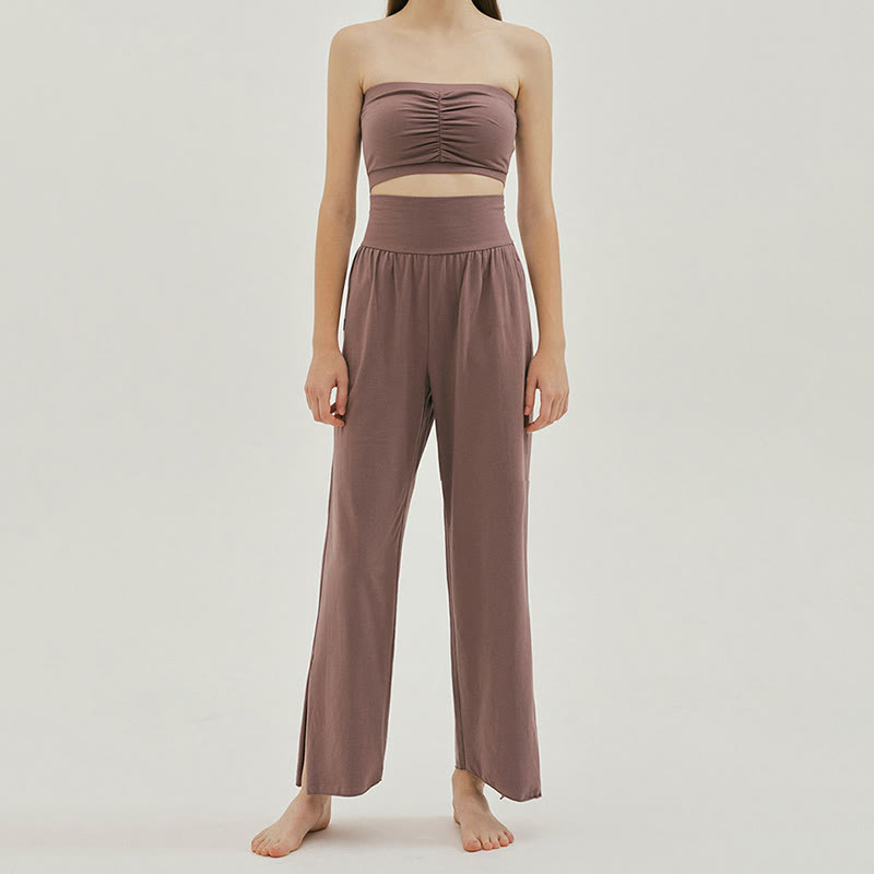 Pantalon de survêtement ample taille haute Olivenormafor, pantalon de yoga à jambes larges - image 3