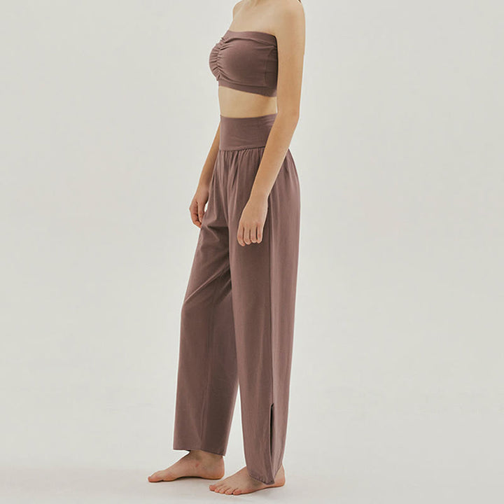 Pantalon de survêtement ample taille haute Olivenormafor, pantalon de yoga à jambes larges - image 3