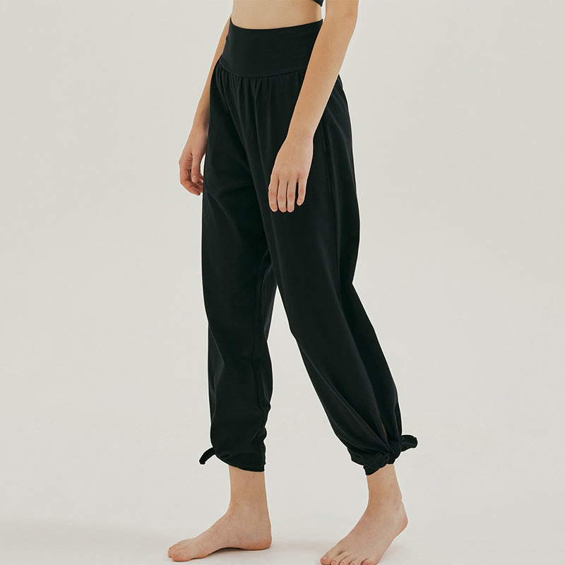 Pantalon de survêtement ample taille haute Olivenormafor, pantalon de yoga à jambes larges - Noir - L - image 6