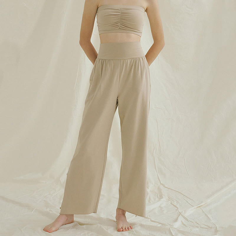 Pantalon de survêtement ample taille haute Olivenormafor, pantalon de yoga à jambes larges - image 22