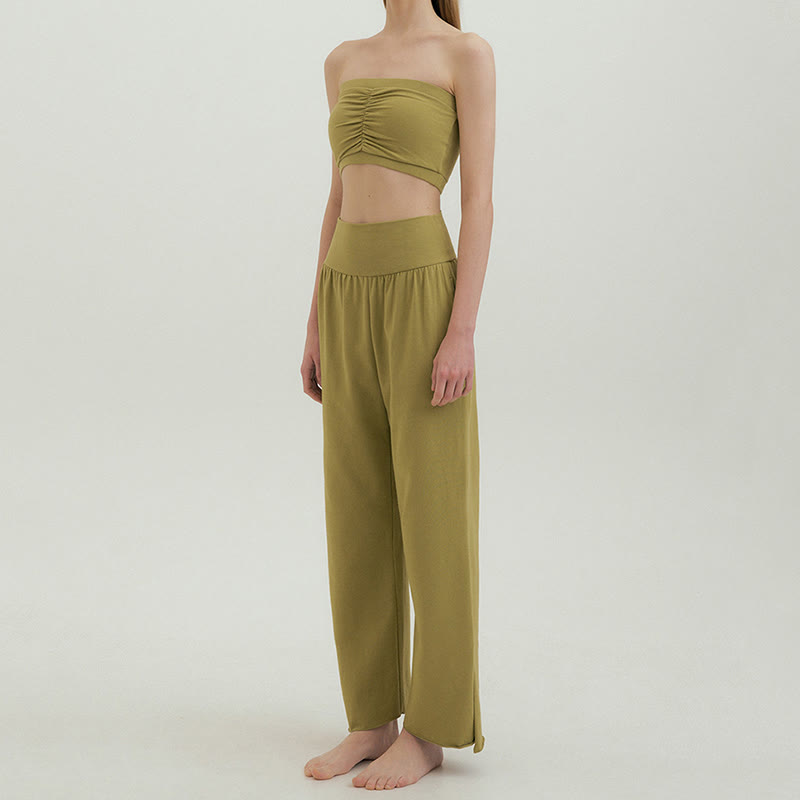 Pantalon de survêtement ample taille haute Olivenormafor, pantalon de yoga à jambes larges - image 36
