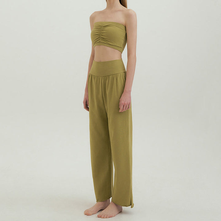 Pantalon de survêtement ample taille haute Olivenormafor, pantalon de yoga à jambes larges - image 36