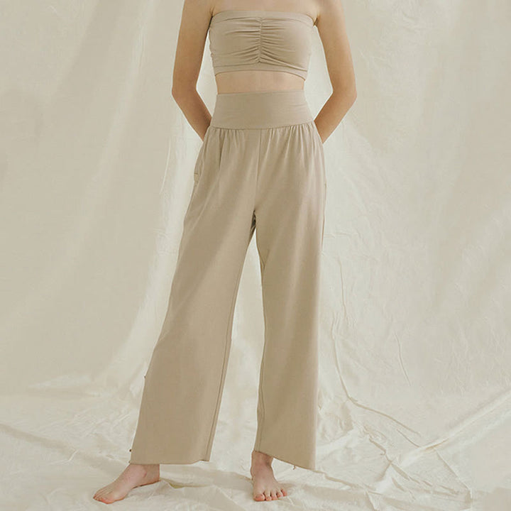 Pantalon de survêtement ample taille haute Olivenormafor, pantalon de yoga à jambes larges - image 21