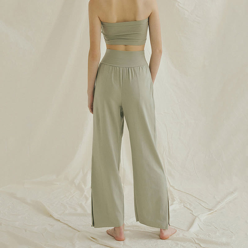 Pantalon de survêtement ample taille haute Olivenormafor, pantalon de yoga à jambes larges - image 17