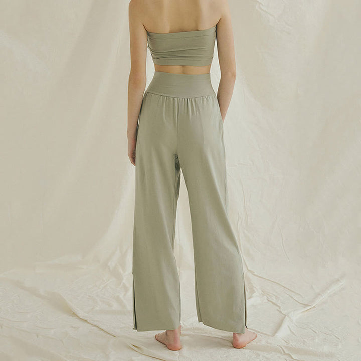 Pantalon de survêtement ample taille haute Olivenormafor, pantalon de yoga à jambes larges - image 17