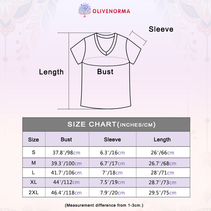 T-shirt décontracté à col en V avec imprimé floral bohème Olivenorma - image 7