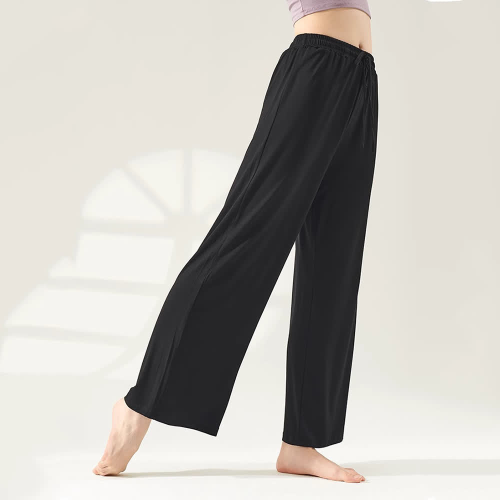 Pantalon de yoga Olivenorma Modal coupe droite et jambe large - Noir - XL - image 1