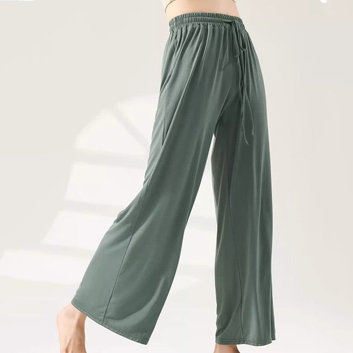 Pantalon de yoga Olivenorma Modal coupe droite et jambe large - Gris-Vert - XL - image 12