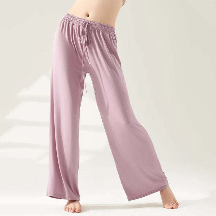 Pantalon de yoga Olivenorma Modal coupe droite et jambe large - Rose - XL - image 4