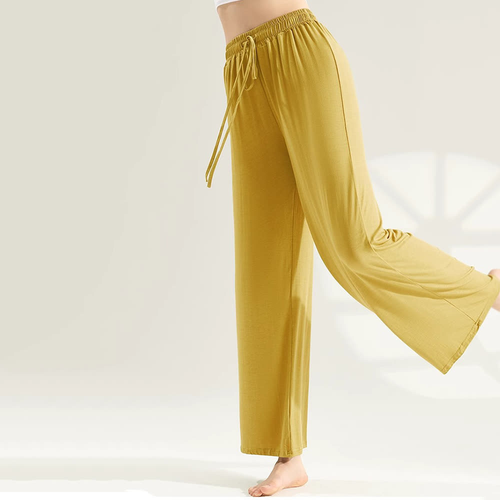 Pantalon de yoga Olivenorma Modal coupe droite et jambe large - Jaune - XL - image 14