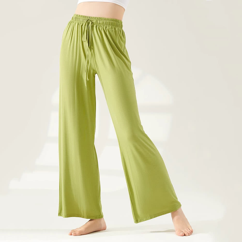 Pantalon de yoga Olivenorma Modal coupe droite et jambe large - Vert - XL - image 11