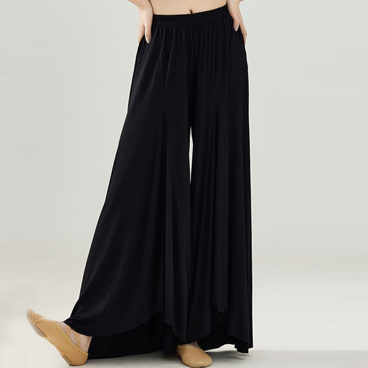 Pantalon de yoga ample et fluide à volants en modal Olivenorma - Noir - XL - image 12