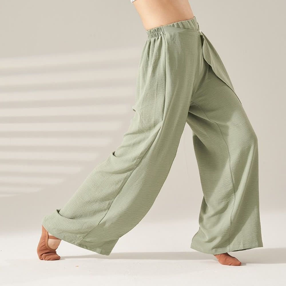 Pantalon de yoga élastique fluide en polyester Olivenorma - Vert - XL - image 4