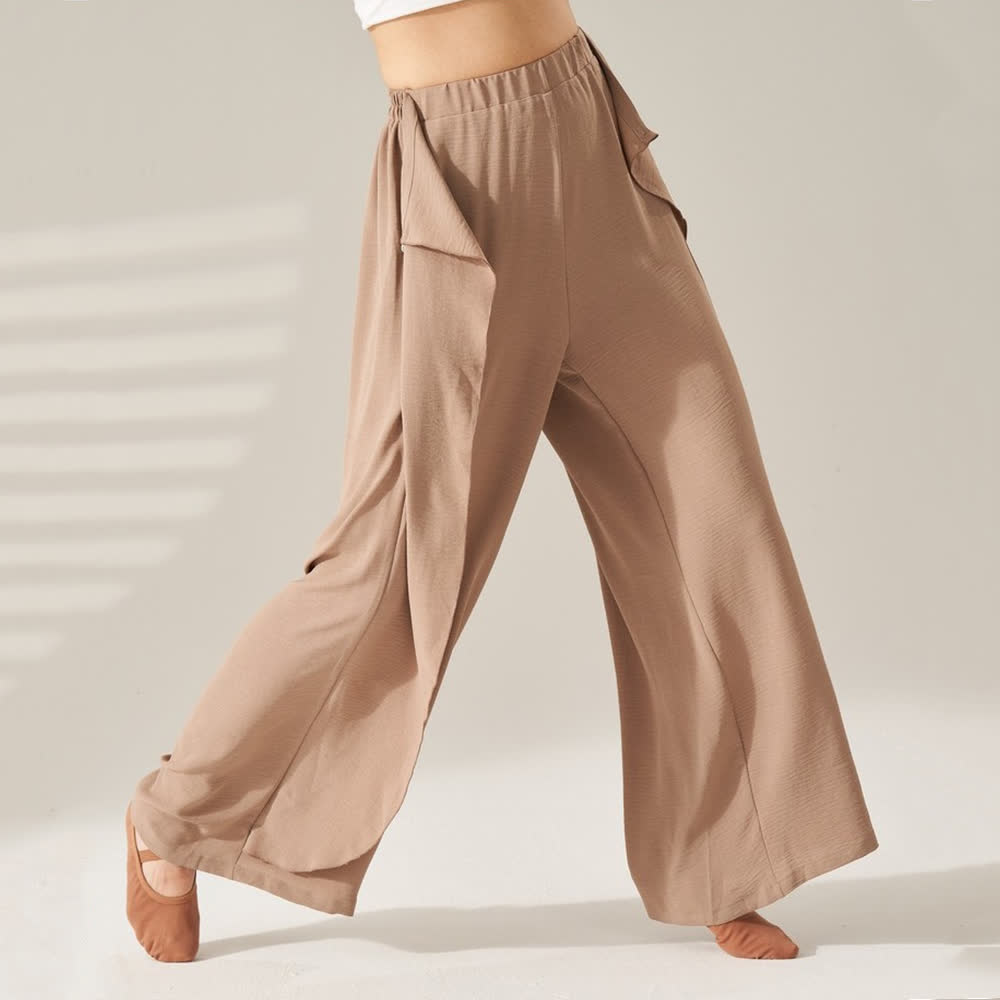 Pantalon de yoga élastique fluide en polyester Olivenorma - Kaki - XL - image 6