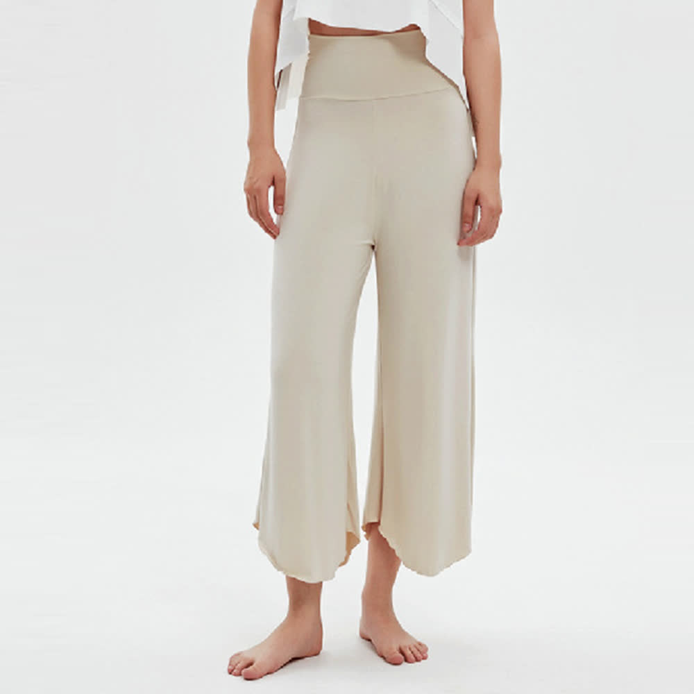 Pantalon de yoga ample et évasé taille haute couleur unie Olivenorma - image 4