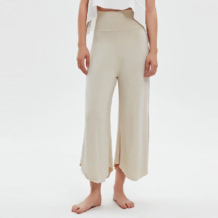Pantalon de yoga ample et évasé taille haute couleur unie Olivenorma - image 4