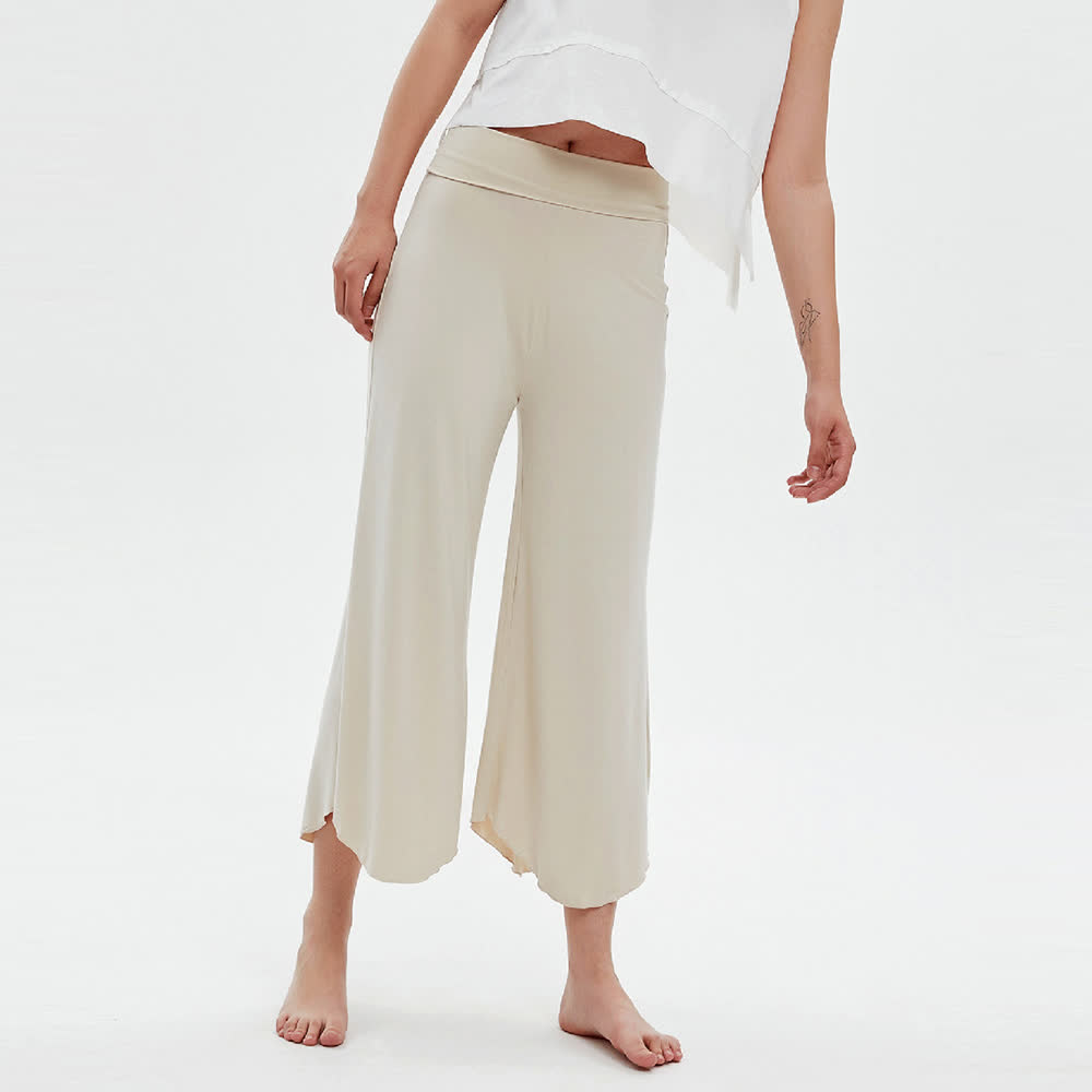 Pantalon de yoga ample et évasé taille haute couleur unie Olivenorma - image 4