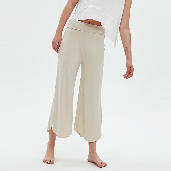 Pantalon de yoga ample et évasé taille haute couleur unie Olivenorma - image 4