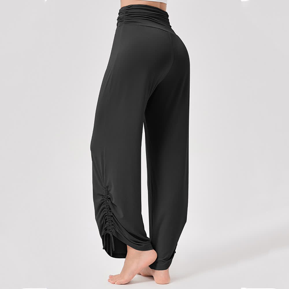 Pantalon de yoga ample taille haute en viscose froncé Olivenorma - image 27