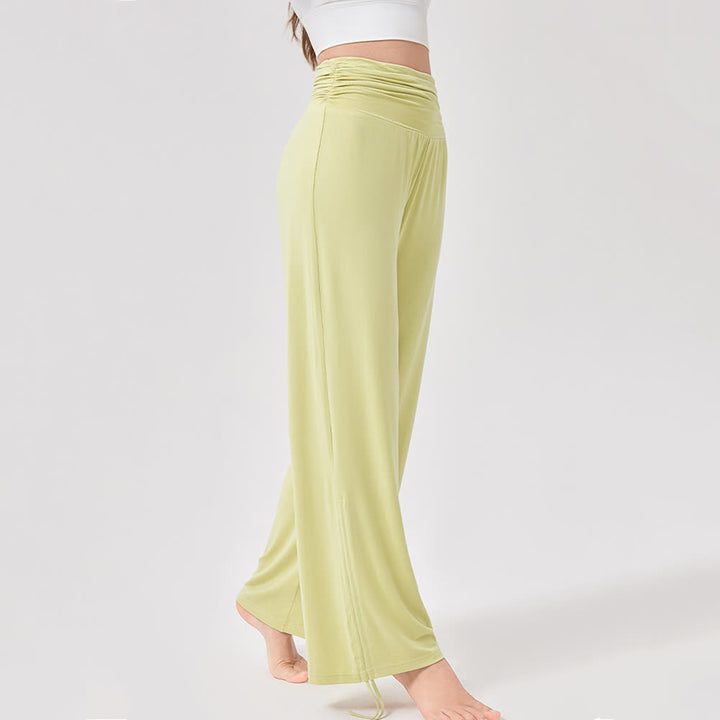 Pantalon de yoga ample taille haute en viscose froncé Olivenorma - image 8
