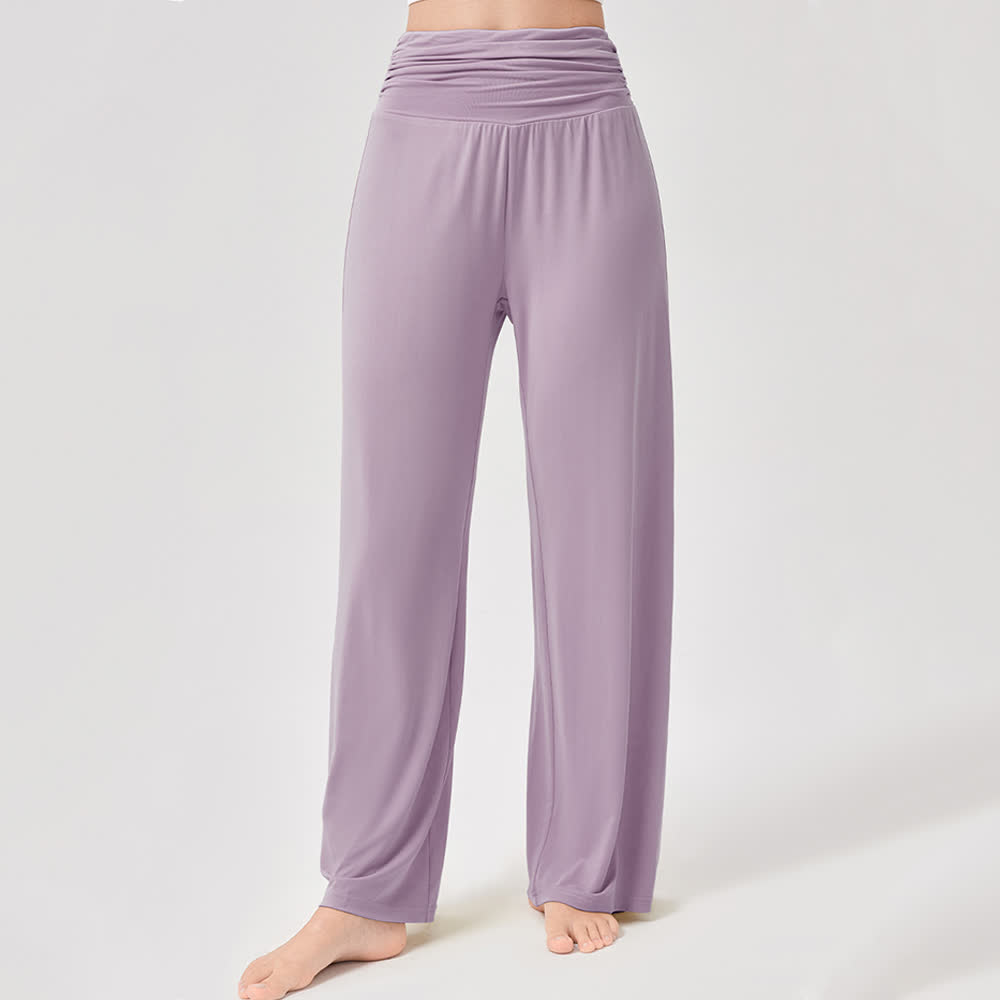 Pantalon de yoga ample taille haute en viscose froncé Olivenorma - image 18