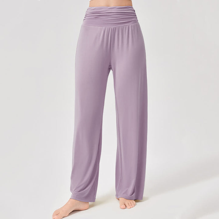 Pantalon de yoga ample taille haute en viscose froncé Olivenorma - image 19