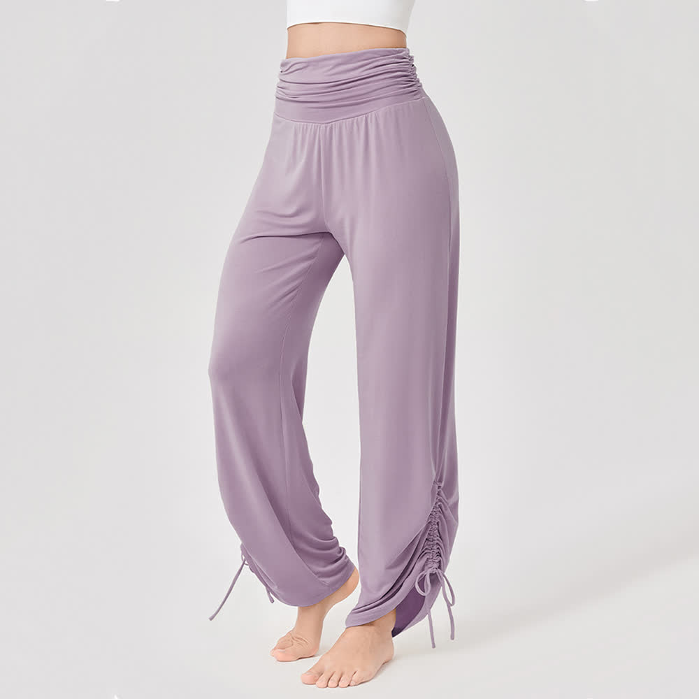 Pantalon de yoga ample taille haute en viscose froncé Olivenorma - image 18