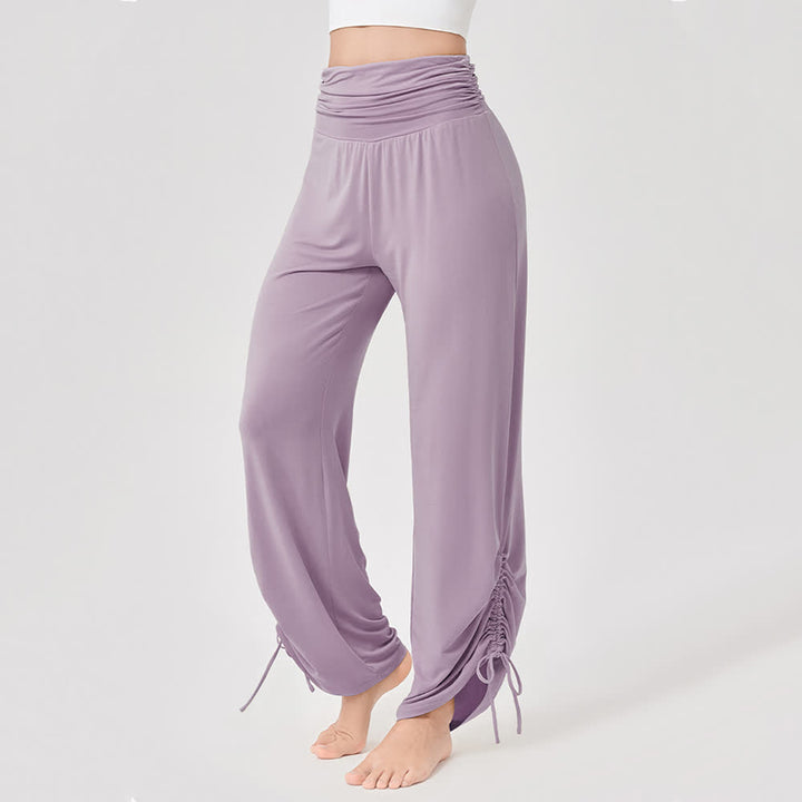 Pantalon de yoga ample taille haute en viscose froncé Olivenorma - image 18