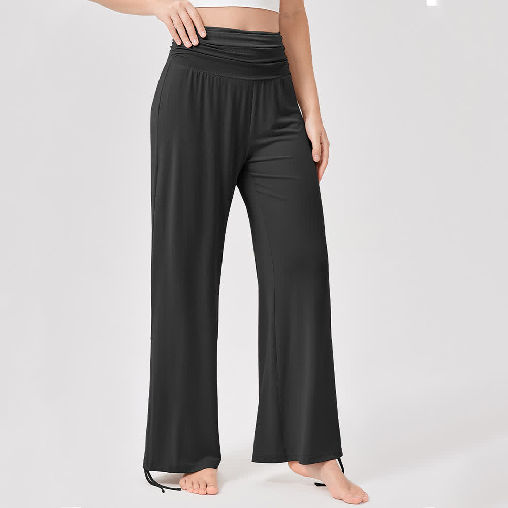 Pantalon de yoga ample taille haute en viscose froncé Olivenorma - image 32