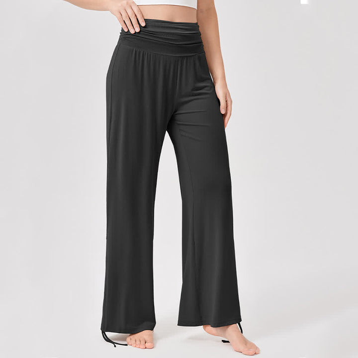 Pantalon de yoga ample taille haute en viscose froncé Olivenorma - image 32