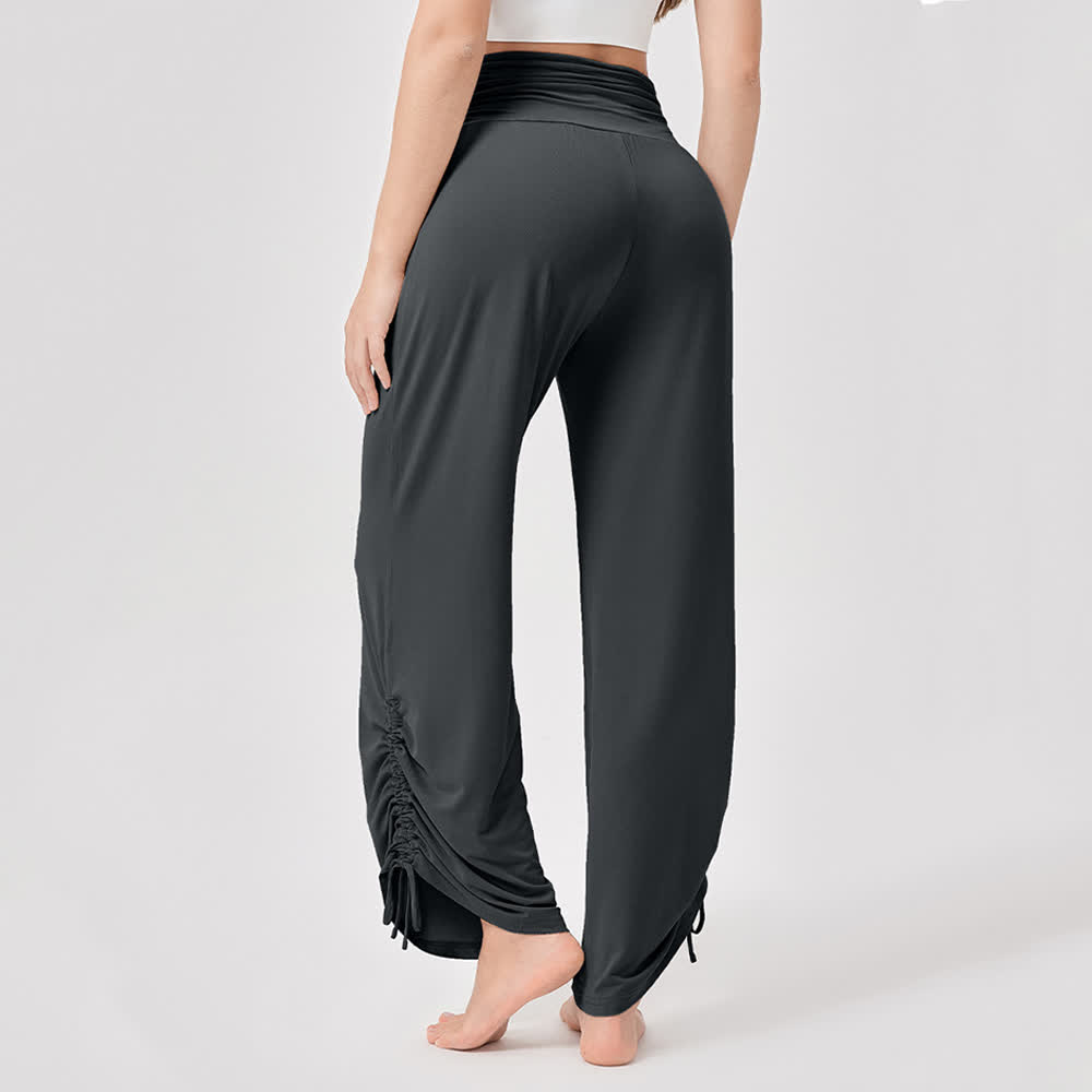 Pantalon de yoga ample taille haute en viscose froncé Olivenorma - image 33