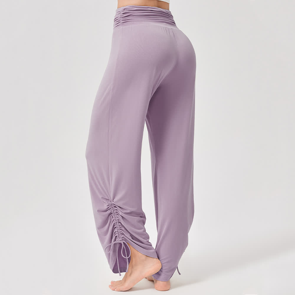 Pantalon de yoga ample taille haute en viscose froncé Olivenorma - image 19