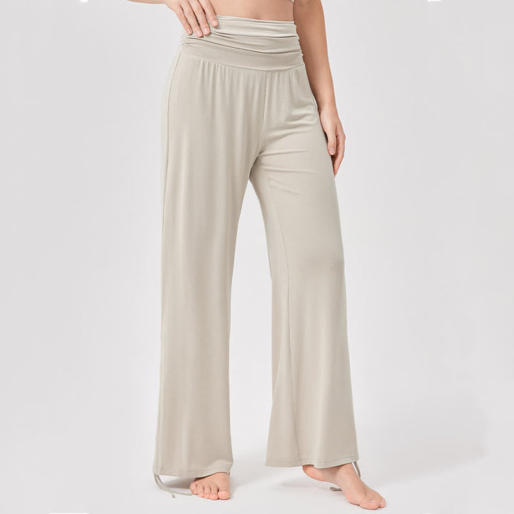 Pantalon de yoga ample taille haute en viscose froncé Olivenorma - image 3