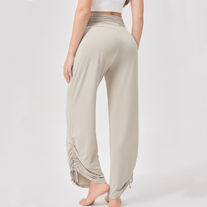 Pantalon de yoga ample taille haute en viscose froncé Olivenorma - image 3