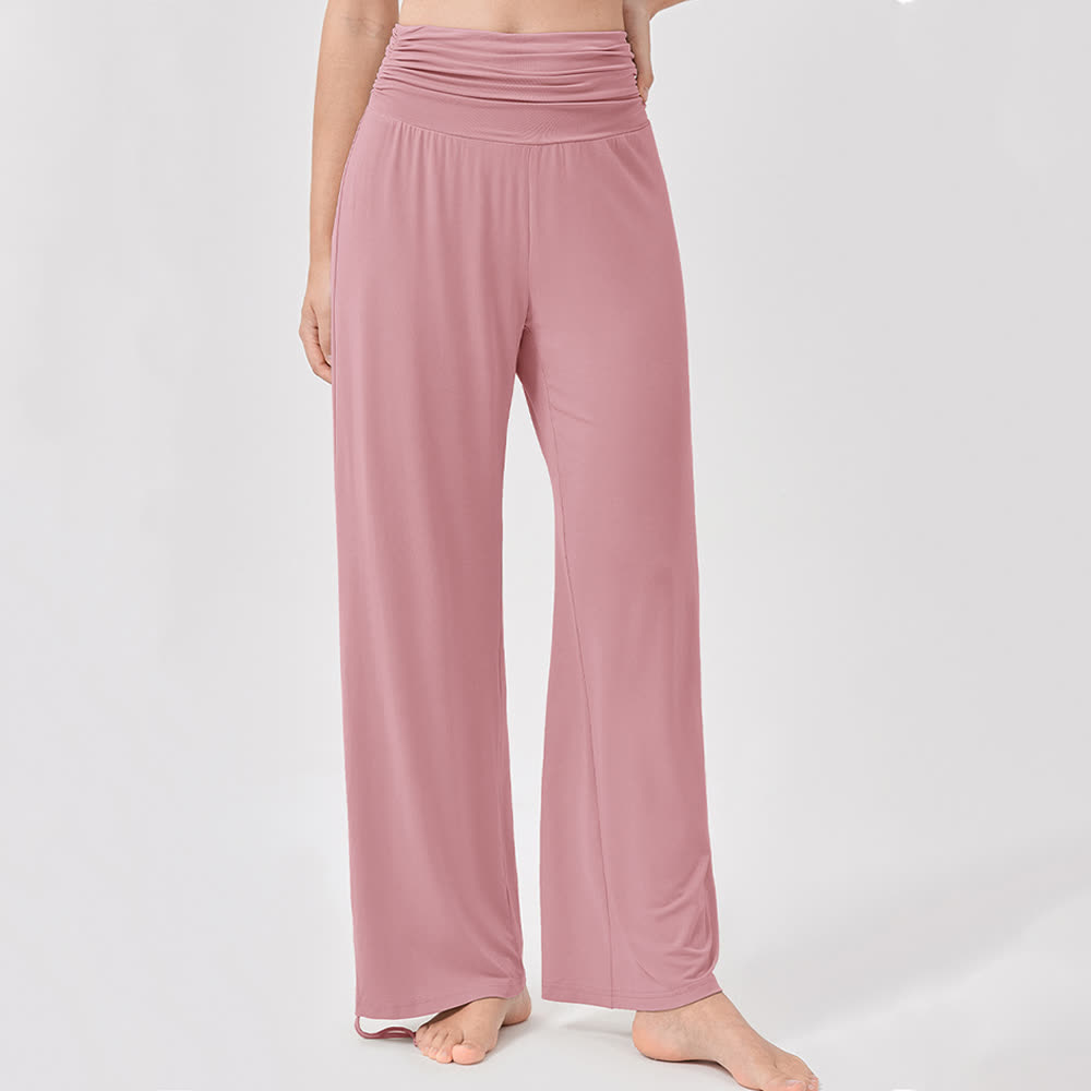 Pantalon de yoga ample taille haute en viscose froncé Olivenorma - image 25