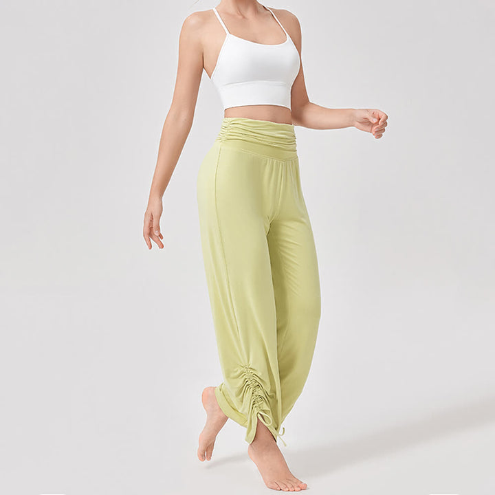 Pantalon de yoga ample taille haute en viscose froncé Olivenorma - image 11