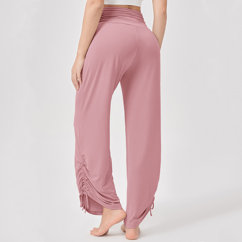 Pantalon de yoga ample taille haute en viscose froncé Olivenorma - image 23