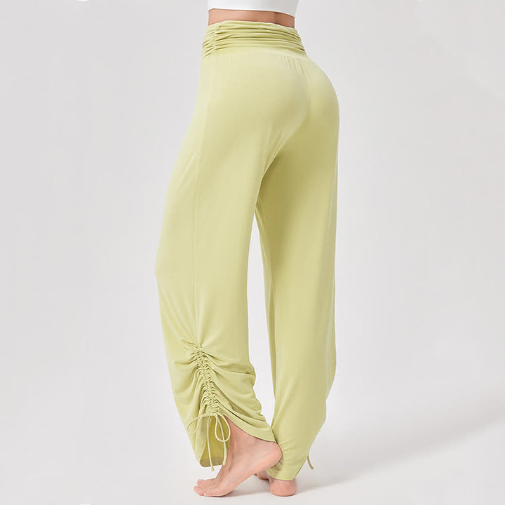 Pantalon de yoga ample taille haute en viscose froncé Olivenorma - image 8