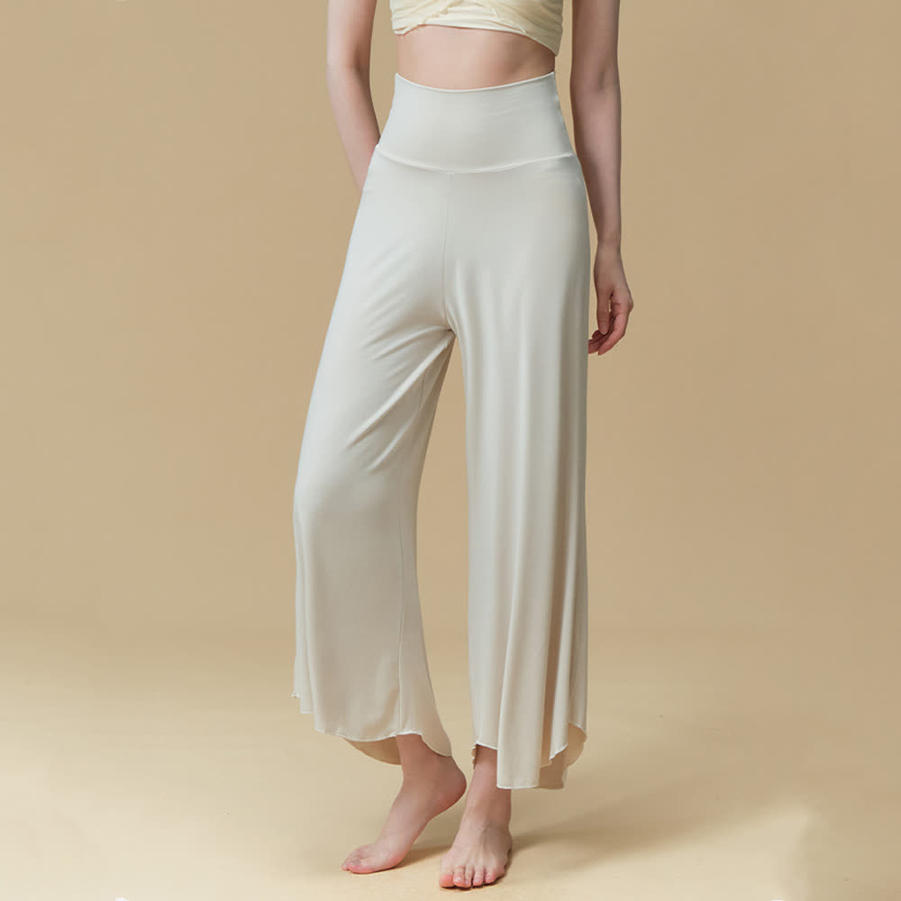 Pantalon de yoga et pilates respirant taille haute en nylon Olivenorma - Blanc cassé - L - image 1