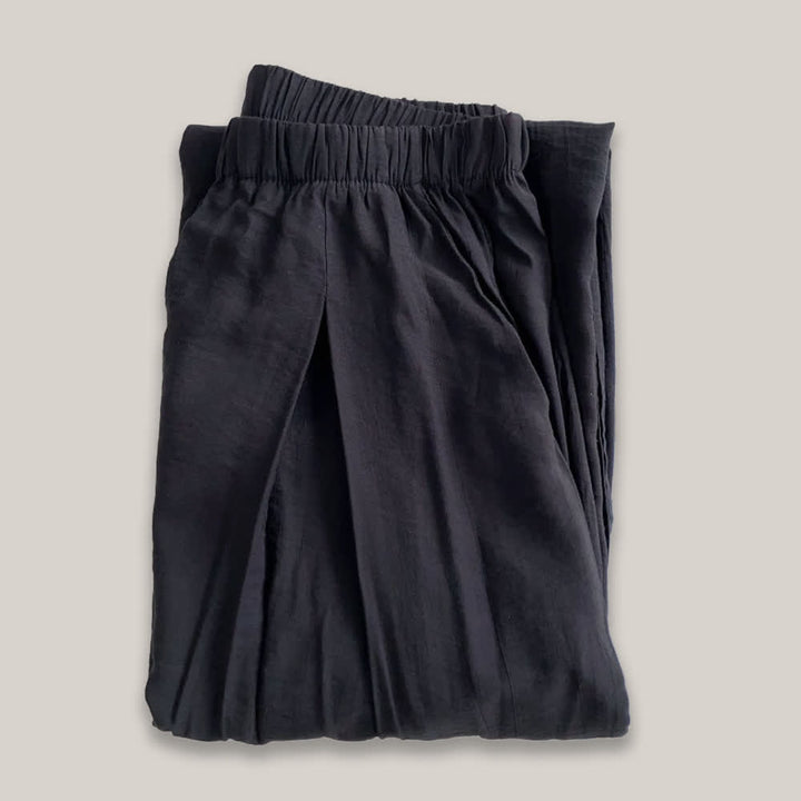 Pantalon de yoga ample en lin et coton Tencel Olivenorma - Noir - L - image 4