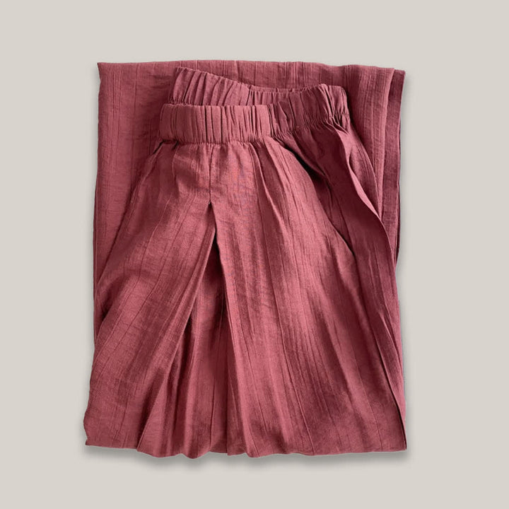 Pantalon de yoga ample en lin et coton Tencel Olivenorma - Violet - L - image 8