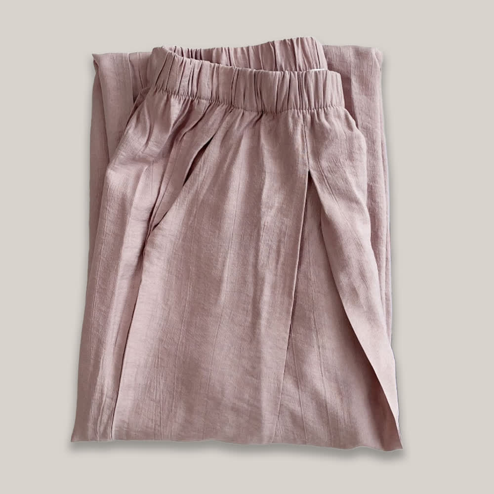 Pantalon de yoga ample en lin et coton Tencel Olivenorma - Rose - L - image 5