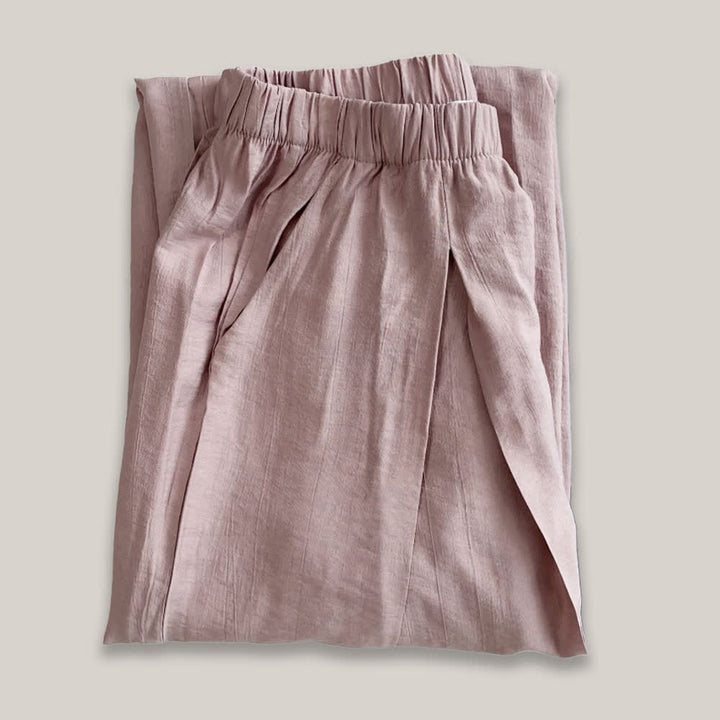 Pantalon de yoga ample en lin et coton Tencel Olivenorma - Rose - L - image 5